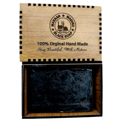 Makkah Madina Hand Made Black Soap 100gm image