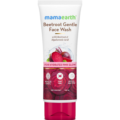 Mamaearth Beetroot Gentle Face Wash And Hyaluronic Acid For Hydrated Pink Glow 100 ml Non-Drying image
