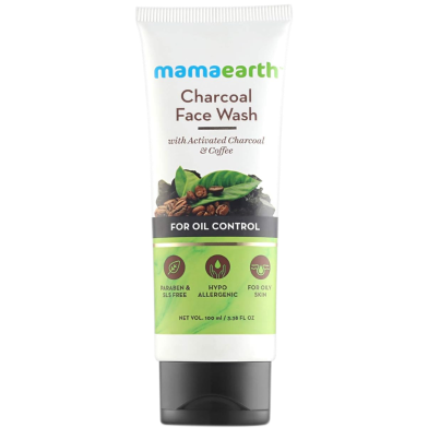 Mamaearth Charcoal Face Wash with Activated Charcoal And Coffee for Oil Control 100ml INDIAN image