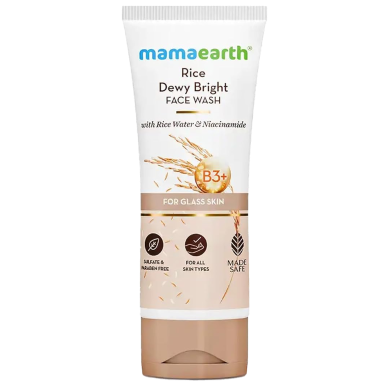 Mamaearth Rice Dewy Bright Face Wash With Rice Water And Niacinamide 3.38 Fl Oz 100 ml image