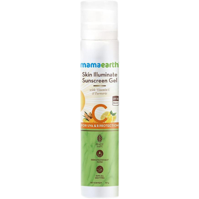 Mamaearth Skin Illuminate Sunscreen with SPF 50 Gel with Vitamin C and Turmeric for UVA and B Protection, Pa plus plus plus - 50 g -324299938 image