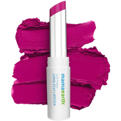 Mamaearth Soft Matte Long Stay Lipsticks (02 Mulberry Pink ) - 3.5 g -325943828 image