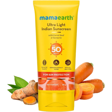 Mamaearth Ultra Light Indian Sunscreen Spf Fifty Pa Plus Plus Plus 80ml image
