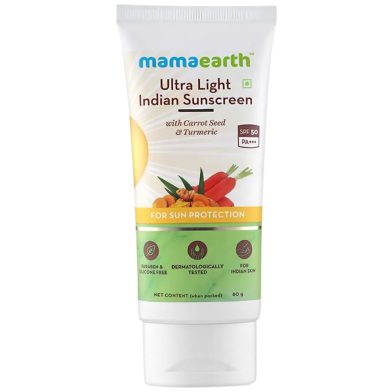 Mamaearth Ultra Light Indian Sunscreen Spf Fifty Pa Plus Plus Plus 80ml image