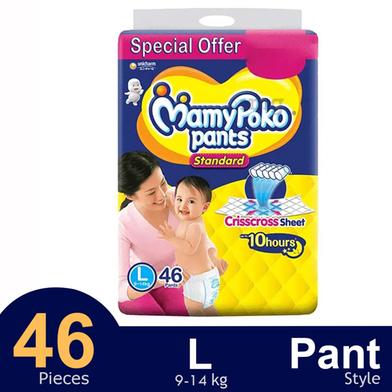 MamyPoko Pants Standard Pant System Baby Diaper (L Size) (9-14Kg) (46Pcs) image