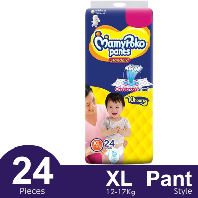 MamyPoko Pants Standard Pant System Baby Diaper (XL Size) (12-17Kg) (24Pcs) image