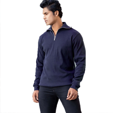 Manfare Half Zipper Old Money Sweater Premium Rib Fabrics image