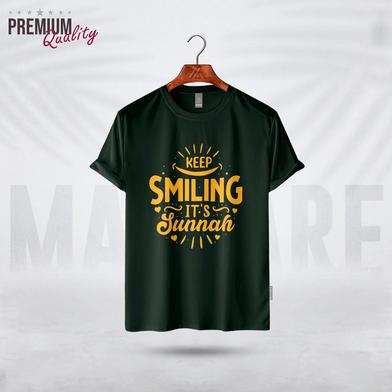 Manfare Premium Graphics T Shirt Bottle Green Color For Men image