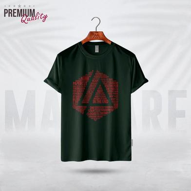 Manfare Premium Graphics T Shirt Bottle Green Color For Men image