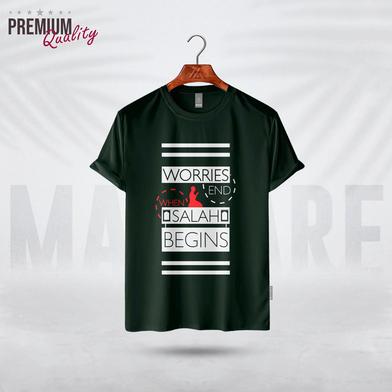 Manfare Premium Graphics T Shirt Bottle Green Color For Men image