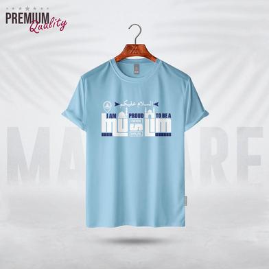 Manfare Premium Graphics T Shirt Turquoise Color For Men image