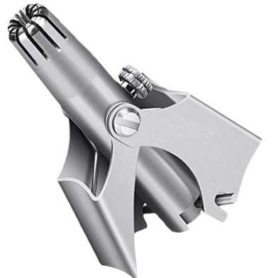 Manual Nose and Ear Hair Trimmer - Washable Stainless Steel Clipper with Brush and Travel Case image