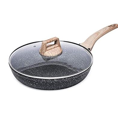 Marble Granait Coated Non-Sticky 24cm Fry Pan Wuth Glass Lid image