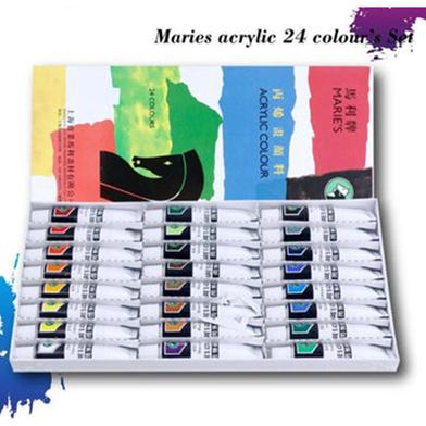 Maries Acrylic Color For Professional Artist 24 Shades 12 ml Tubes image
