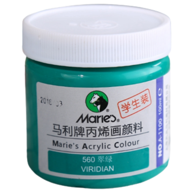 Maries Acrylic Color Paint Jar For Professional Artists Viridian - 100ml image