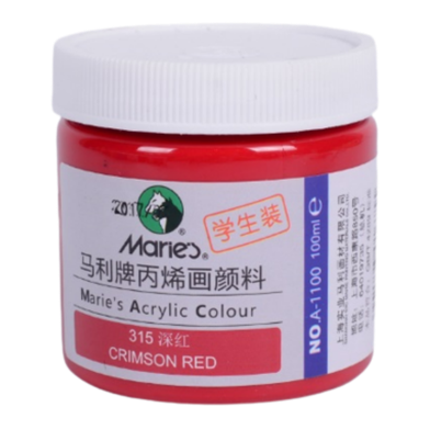 Maries Acrylic Color Paint Jar For Professional Artists Crimson Red - 100ml image