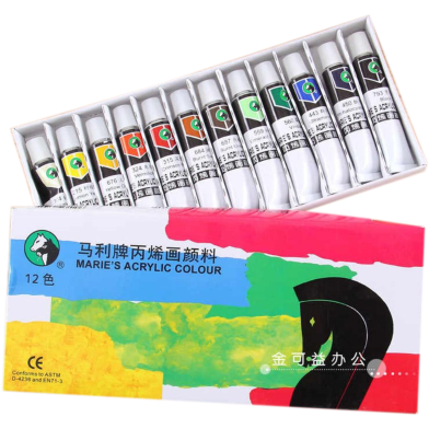 Maries Acrylic Paint Set 12 Colour 12ml Professional Artist image