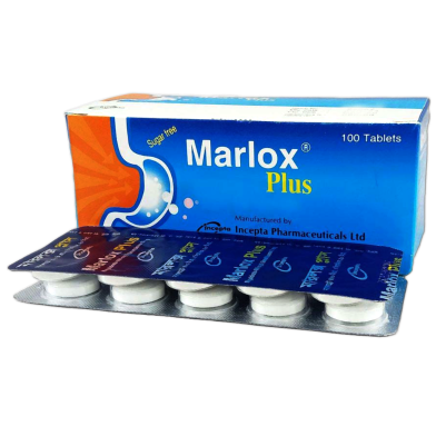 Marlox Plus 480 mg, 20 mg Chewable Tablet 10's Strip image