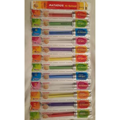 Matador Hi-School Ball Pen Black Ink 12 Pcs Slide 3