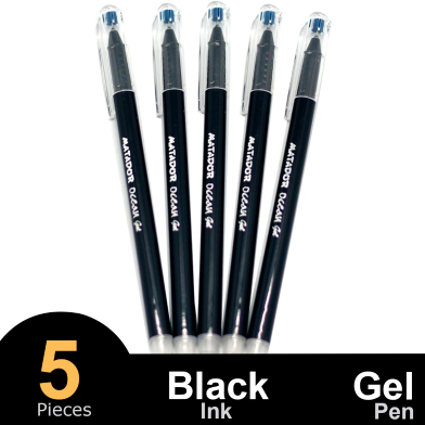 Matador Ocean Gel Pen Black Ink - 5 Pcs image