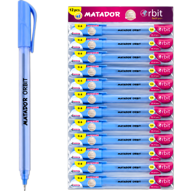 Matador Orbit Ball Pen Blue Ink - 12 Pcs image