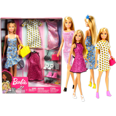 Mattel Barbie Fashion Doll with Dresses (3 Plus), JCR80 ID image