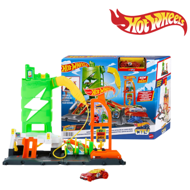Mattel Hot Wheels City Super Recharge Fuel Station 4Plus (HTN79) image