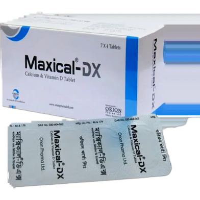 Maxical-Dx 600 Mg, 400 Iu Tablet 4's Strip image