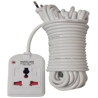 Maxline ML-101 Multiplug 1 Port Extention Socket- 3 Meters Cable image