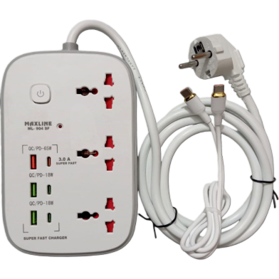 Maxline ML-904 Multifunctional 3 Socket Multiplug with USB Port image