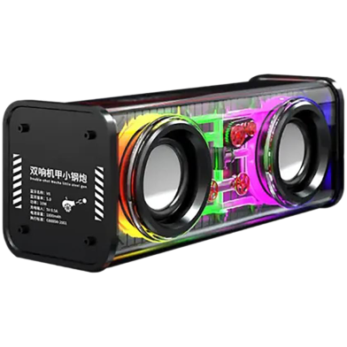 Mecha V8 Double-shot Little Steel Gun 10W Transparent Speaker image