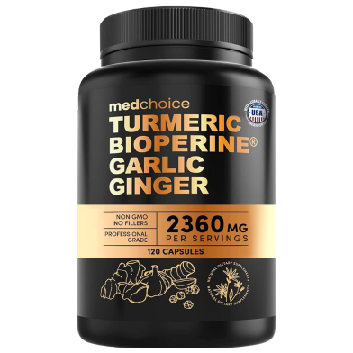 Medchoice Turmeric And Garlic Supplements With Bioperine 2360 Mg - 120 Capsule -523326157 image