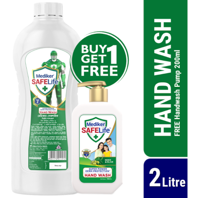 Mediker SafeLife Hand Wash 2 Litre Refill (FREE Hand Wash Pump Pack 200ml) image