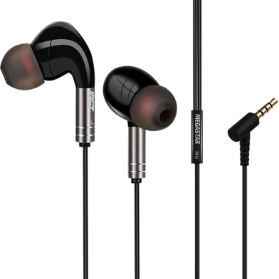 Megastar M6 Wired Headphone - Black image