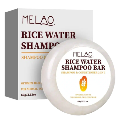 Melao Rice Water Shampoo Bar and Conditioner 2 In 1 enriched With Rice Fermentation 60 gm image