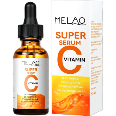 Melao Vitamin C Serum Hyaluronic Acid and Retinol - Super Serum Vitamin C For Anti-aging and Anti-wrinkles Face Serum-30ml image