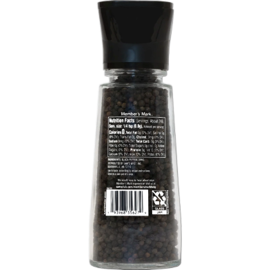 Members Mark Black Peppercorn Grinder Glass Jar 198 gm image