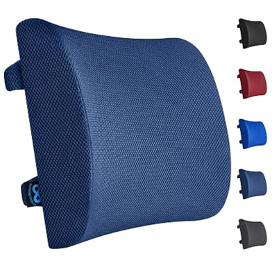 Memory Foam Lumbar Support Pillow – Back Cushion for Office Chair, Back Pain Relief image