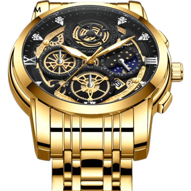Men'S Luxury Stainless Steel Watch For Men Golden image
