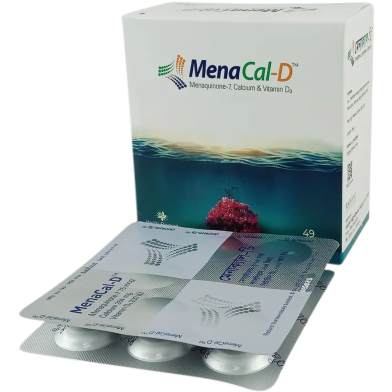 MenaCal D 75mcg 264mg 200 IU Chewable Tablet 7's Strip image