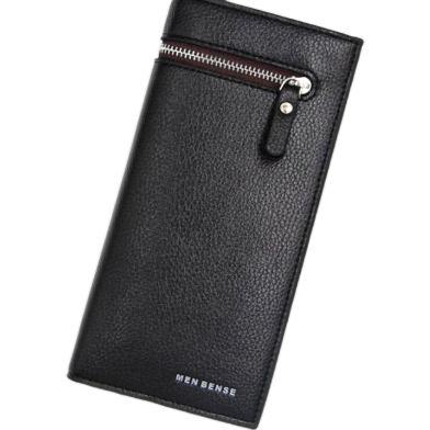 Menbens Wallet For Men Leather Luxury Brand Men Wallets Long Zipper Clutch Business Designer Card Holder Walle image
