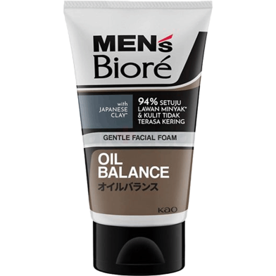 Men's Biore Oil Balance Gentle Facial Foam With Japanese Clay 100gm | Indonesia image