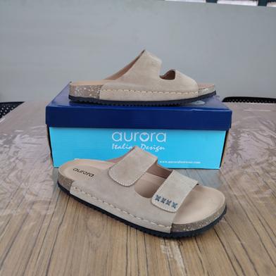 Men’s Classic Suede Cork Sandals – Adjustable Buckle Comfort Footbed Slippers in Brown image