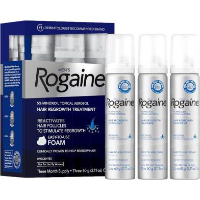 Men's Rogaine 5 Percent Minoxidil Foam Hair Regrowth Treatment 3 Month Supply -371310876 image
