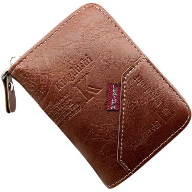 Men's Wallet for Short Male Card Holder Wallets Zipper Around Money Coin Purse image