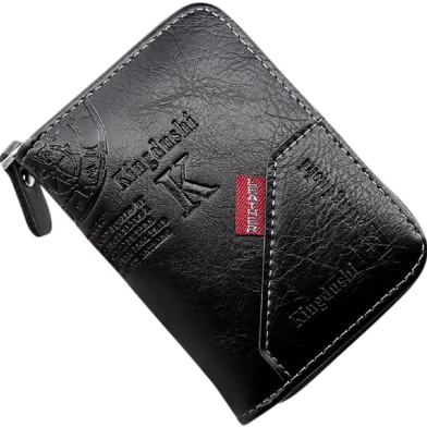 Men's Wallet for Short Male Card Holder Wallets Zipper Around Money Coin Purse image