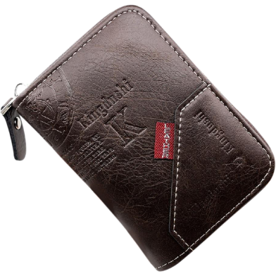 Men's Wallet for Short Male Card Holder Wallets Zipper Around Money Coin Purse image