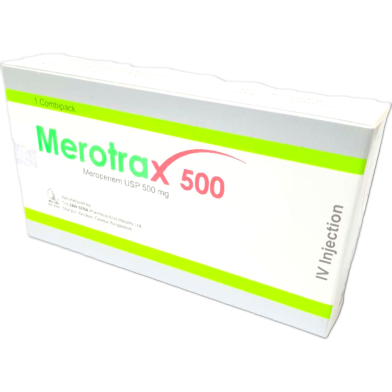 Merotrax 500 mg/vial IV Injection or Infusion 500 mg vial image