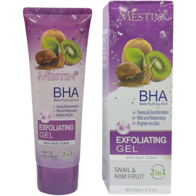 Mestin BHA Exfoliating Gel 2in1 with Fruit Scrub Snail and Kiwi - 120 Gm image