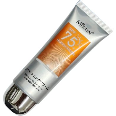 Mestin Sunscreen SPF 75, Rapid Film Formation To Create A Protective Layer, Refreshing And Non-Greasy. After Application, It Gives A Moisturizing, Lightweight, Non-Greasy And Cool Sensation image